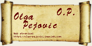 Olga Pejović vizit kartica